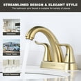 thumbnail image 6 of WOWOW Bathroom Faucet Brushed Gold 4 Inch Basin Faucet Centerset Vanity Faucet, 6 of 8