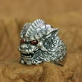 thumbnail image 6 of Red CZ Eyes 925 Sterling Silver Chinese Style Lion Ring Punk Jewelry TA268 US Size 7.5, 6 of 17