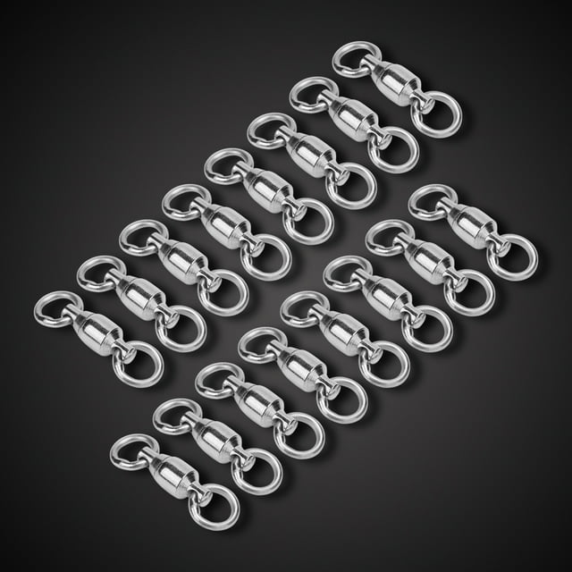 Fishing Terminal Tackle Fishing Rolling Swivels Connector Bearing Swivel Swive Solid Rings High Strength Stainless Steel Fishing Swivel Rolling Snap Lure Connectors Tackle