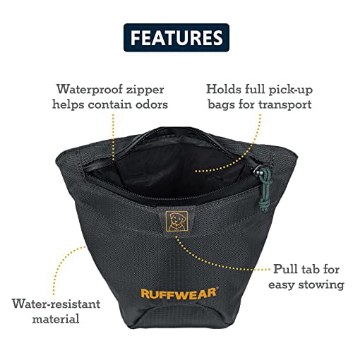 Ruffwear, Pack Out Bag, Pick-up Bag Holder and Dispenser for Dog Walking, Basalt Gray, Medium