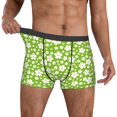 thumbnail image 2 of Cauagu Green White Flowers Print Boxer Briefs for Men,Comfortable Breathable Men's Underwear Moisture Wicking Underpants -X-Large, 2 of 8