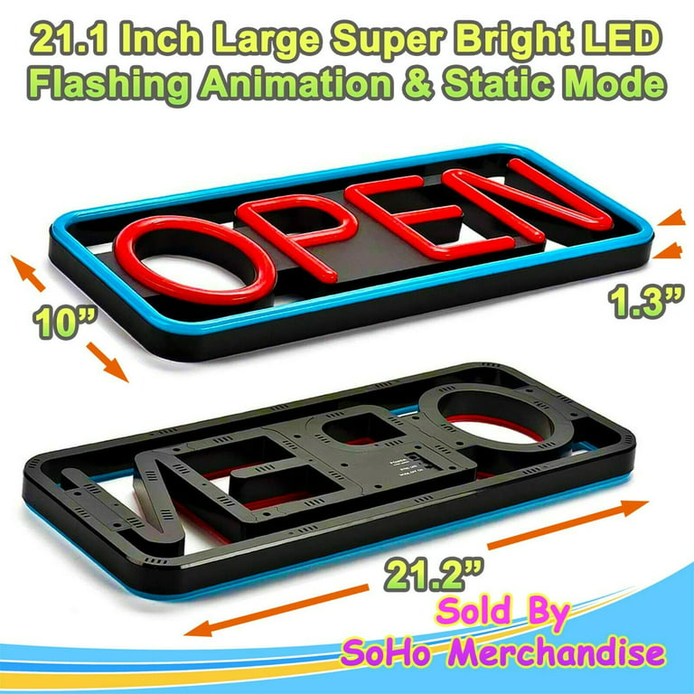 Light Up Open Sign with Remote Control, Neon Open Sign for Sale
