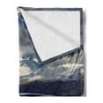 thumbnail image 2 of Landscape Soft Flannel Fleece Blanket, Pike Road to the River and Snowy Mountain in Gradient Colors Sky Scenery, Cozy Plush for Indoor and Outdoor Use, 50" x 70", White Blue Yellow, by Ambesonne, 2 of 5