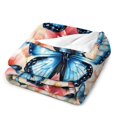 thumbnail image 3 of NIANHE Colorful butterfly flowers blanket, comfortable and soft, warm casual blanket, printed design, winter sofa dormitory home decoration, must-have travel product. Size is 30x40 inches., 3 of 5
