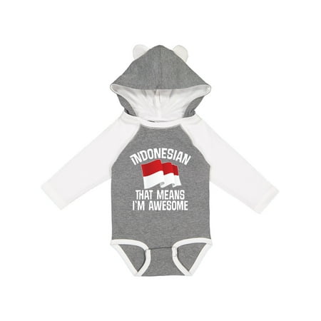 

Inktastic Indonesian Gift Indonesia Flag Gift Baby Boy or Baby Girl Long Sleeve Bodysuit
