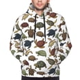 thumbnail image 4 of KLL Various Turtle Print Mens Hoodie Long Sleeve Casual Pullover Hooded Sweatshirt Fashion Drawstring Hoodies with Pocket-Medium, 4 of 6