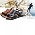 thumbnail image 4 of Men's Genuine Leather Classic Open Toe Sandals, 4 of 4