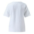 thumbnail image 3 of Women Short Sleeve V-neck Solid Color Tops Nursing Working Uniform T-shirts, 3 of 6