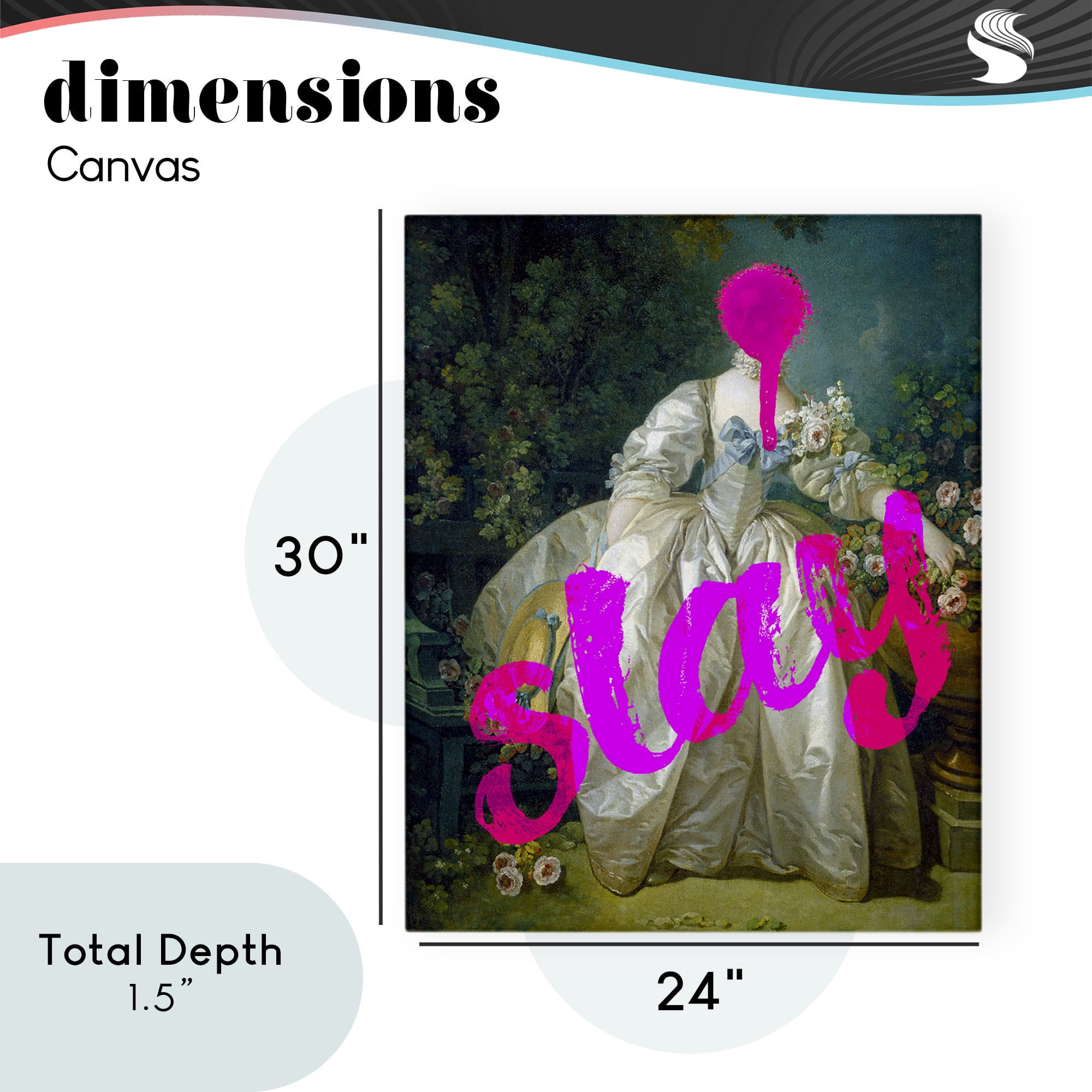 Slay Classical Baroque Gown Canvas Wall Art, design by Lil' Rue