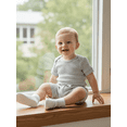 thumbnail image 5 of BemeyourBBs Newborn Baby Boys Summer Clothes Infant Boys 2 Pieces Outfit Waffle Knit Short Sleeve Solid Color Romper and Drawstring Shorts Set, 5 of 9