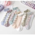 thumbnail image 4 of Floral Lace Women's Spring Summer Cotton Ankle Socks, 7-21 Pairs, 4 of 8
