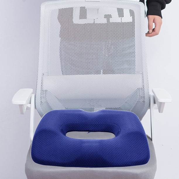 Cojín ergonómico para asientos de oficina y coche - Coxis y alivio de hemorroides - azul marino, rosa o gris - 17,72x12,99x2,76 pulgadas