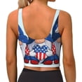 thumbnail image 3 of Xecao Cute Gnomes in USA for Sports Bra with Removable Pads, Crop Tank Top Design, Women's Longline Sports Bra - Non-Wired - XX-Large, 3 of 9