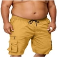 thumbnail image 6 of Tumotour Plus Size Summer Cargo Shorts For Men Casual Solid Straight-Leg Shorts With Multi-Pocket Elastic Waist Bermuda Shorts, 6 of 8