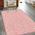 thumbnail image 3 of 3'x5' Area Rugs, Easter Egg Indoor Outdoor Area Rug for Living Room Bedroom, Pink Flowers Leaves Line Hand-draw Washable Bathroom Rugs Kitchen Floor Carpet Mats Home Decor Aesthetic, 3 of 8