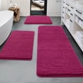 thumbnail image 4 of Dongrere Solid Color Bathroom Rug Set, 3-Piece Shaggy Fluffy Bath Mats, Non-Slip Area Rug for Bathroom Floor Tub Shower Decor, Red, 4 of 6