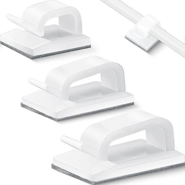 75 clips adhesivos para cables, organizador de cables para coche, soporte para cables, gestión de cables para casa y oficina, 3 tamaños