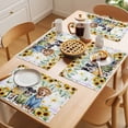 thumbnail image 5 of Spring Dog Placemats Set of 8 Sunflower Daisy Botanical Watercolor Place Mats Indoor Wipeable Table Mats Washable Cloth Dining Table Placemats for Kitchen Holiday Party Home Decor 13x19 Inch, 5 of 9