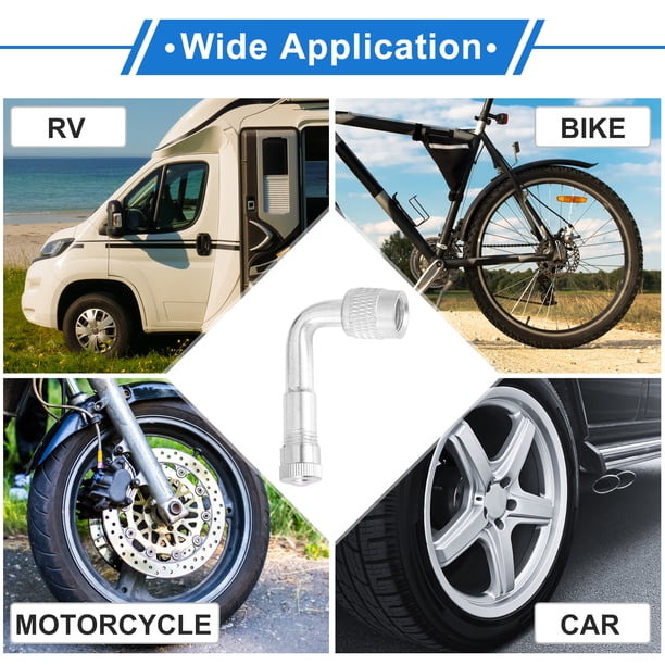 Extensiones De Válvula De Cobre De 90° Para Neumáticos - Compatibles Con Coche, Moto, Bici Y Más, Núcleo Schrader Integrado