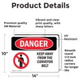 thumbnail image 2 of (2 Pack) Keep Away From The Conveyor Belt OSHA Danger Sign 14 Inch X 10 Inch Vinyl Label Decal Sticker Weather Resistant, UV Protected for Workplace, Business, and Construction Site,, 2 of 7