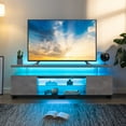 thumbnail image 4 of Cubehom 63'' LED TV Stand Entertainment Center with Storage Wood Gaming TV for 70 inch TV, Gray, 4 of 6