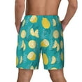 thumbnail image 4 of Uemuo Lemon Blue Pattern Mens Swim Trunks Quick Dry Board Shorts with Mesh Lining, Stretch Beach Shorts Quick Dry No-Chafing Board Shorts-X-Large, 4 of 9