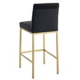 thumbnail image 4 of Set of 2 Contemporary Velvet & Metal 26'' Counter Stool in Black & Gold Leg, 4 of 5