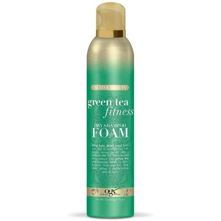 OGX Green Tea Fitness Dry Shampoo Foam, 5 oz (Pack of 2)