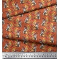 thumbnail image 3 of Soimoi Modal Satin Fabric Leaves,Floral & Squirrel Animal Fabric Prints by Yard 42 Inch Wide, 3 of 3