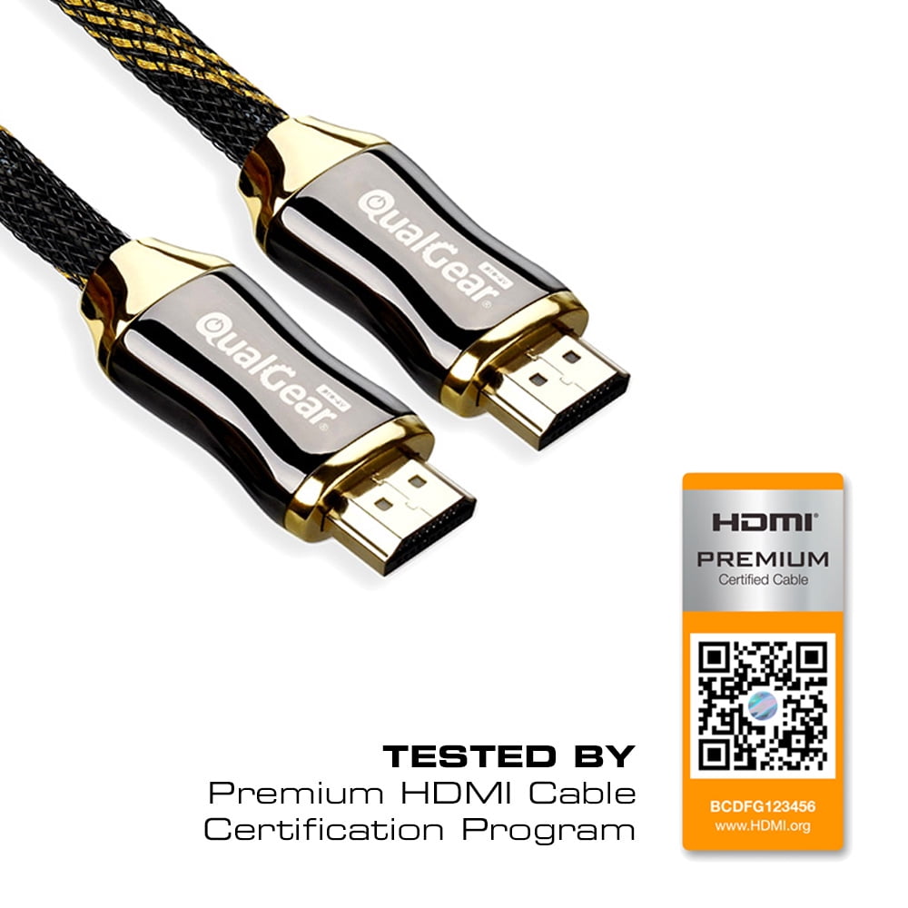 QualGear 10 Feet HDMI Premium Certified 2.0 cable with 24K Gold Plated Contacts Supports 4K Ultra HD 3D 18Gbps