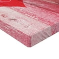 thumbnail image 2 of Ambesonne Love Fitted Sheet 2 Pcs Set, Heart on Wooden Board, Full, Red Pink, 2 of 3