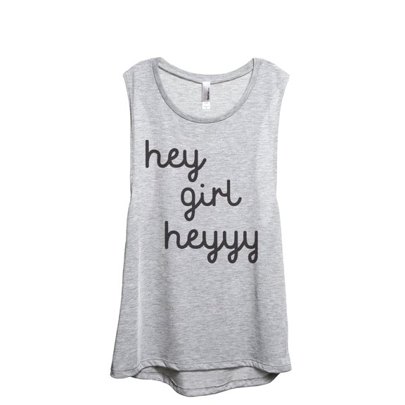 Hey Girl Heeyyy Women's Fashion Sleeveless Muscle Tank Top Tee Sport Grey X-Large