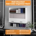 thumbnail image 6 of Advwin Hair Color Organizer Rack, Wall Mounted Hair Dye Tube Storage Cabinet with Adjustable Dividers & Hanging Space, Beauty Barber Station for Salon Display, White, 6 of 9