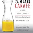 thumbnail image 6 of Kitchen Lux Carafe Single Serve Wine Decanter Glass Pitcher for Wine, Juice and More 350ml Set of 4, 6 of 8