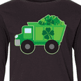thumbnail image 4 of Inktastic St Patricks Day Irish Clover Dump Truck Childs Long Sleeve Youth T-Shirt, 4 of 5