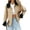 Dark Khaki, variant on Women'S Lapel Collar Long Sleeve Trench Coat Open Front Ruched Business Office Coats Light Khaki L