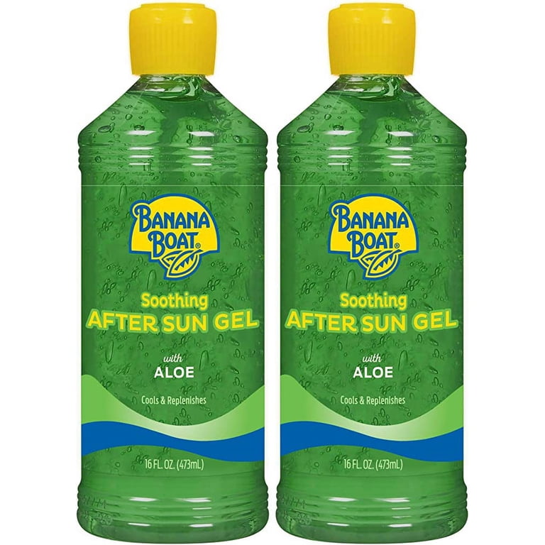 2 Pack Banana Boat Soothing Aloe After Sun Gel With Pure Aloe Vera 16 Oz  Each