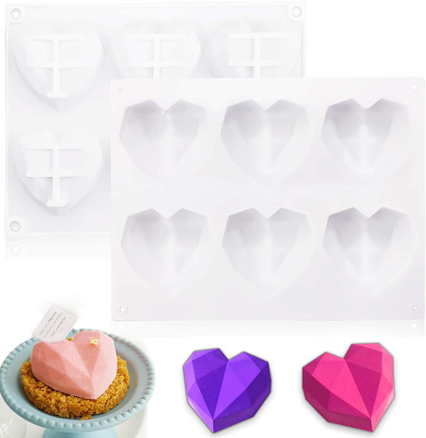 Vivid Heart 3D Soap Mold Cake Mold Silicone Mould For Candy Chocolate 