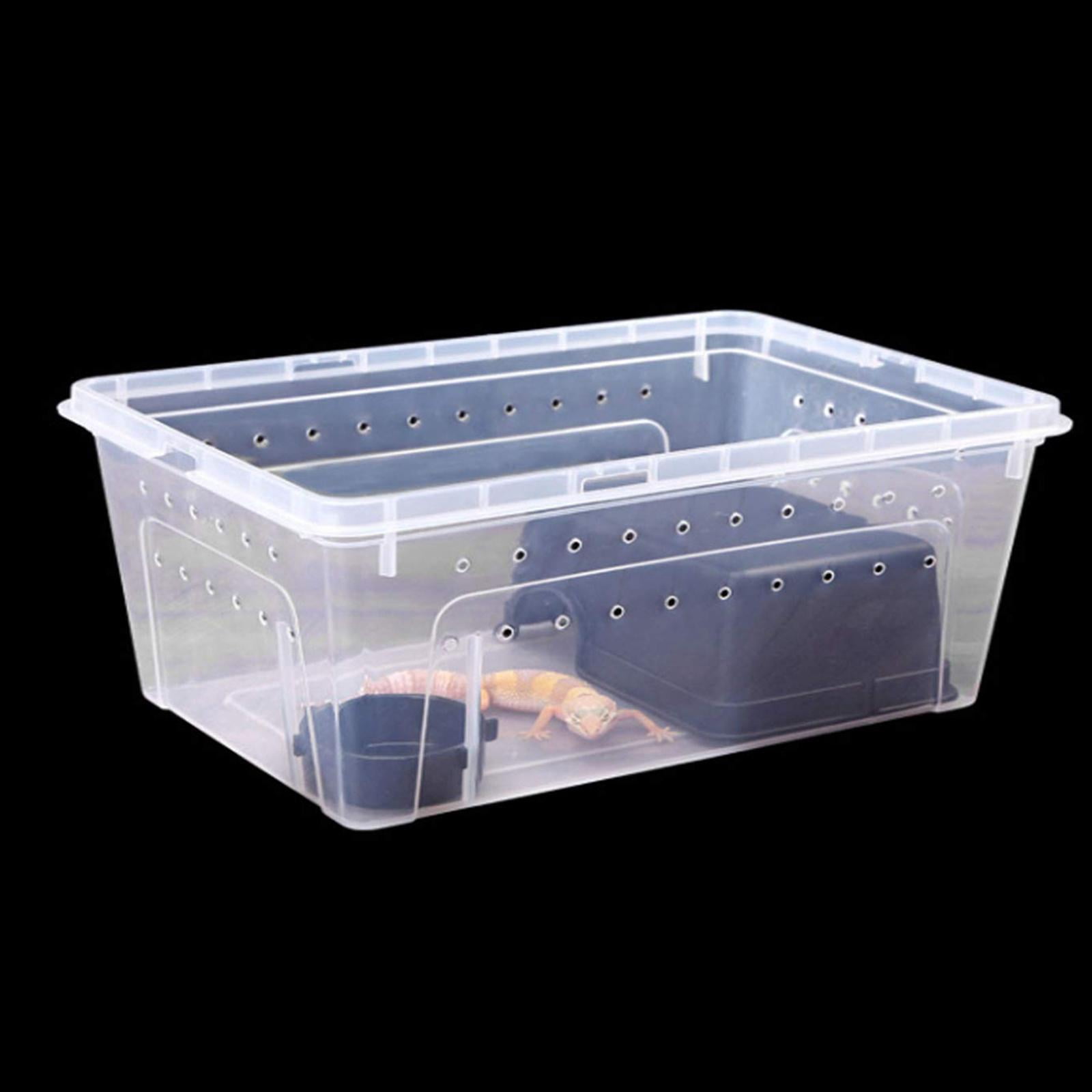 perfeclan Reptile Breeding Box Animal Habitat Cage with Small Vents Portable Reptile Terrarium Turtle Transport Container for Scorpion