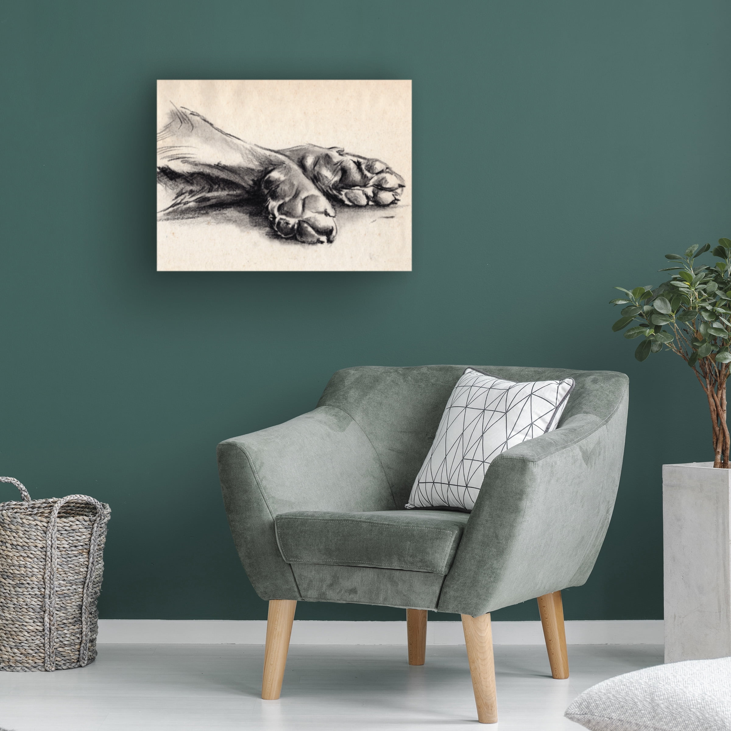Jennifer Paxton Parker 'Charcoal Paws II' Canvas Art
