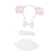 thumbnail image 2 of Conjunto de disfraz de cordero con pajarita para cumpleaños, Halloween, fiesta de anime, festividades, juego de roles blanco rosa, 2 of 7