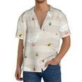thumbnail image 3 of Vsdgher Funny Goose1 Print Men's Wrinkle Free Untucked Cuban Shirt Business Casual Button Down Shirts Short Sleeve Shirt, 3 of 7