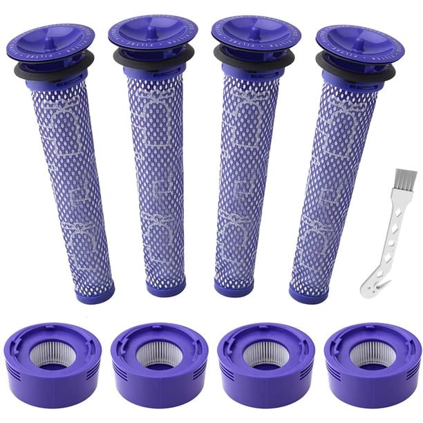 Filtros de Reemplazo Mejorados para Aspiradora Star para Dy*son V7, V8 Animal y V8 Absolute Vacuum. 3 Pre-filtros y 3 Post-filtros. Comparar con la Parte # 965661-01 y 967478-01.