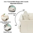 thumbnail image 3 of MIKIBAMA 55" Velvet 3 In 1 Convertible Sofa Bed with Side Pockets & Adjustable Backrest, Perfect for Living Room,Beige, 3 of 5