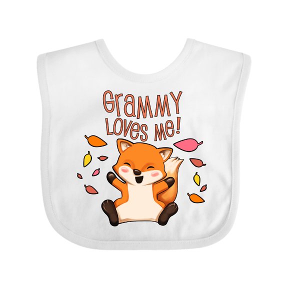 Inktastic Grammy Loves Me- Cute Baby Fox Boys or Girls Baby Bib