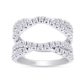 thumbnail image 5 of AFFY White Natural Diamond Twist Split Shank Solitaire Enhancer Guard in 14K White Gold (1 Cttw), 5 of 8