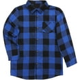 thumbnail image 2 of KISSMODA Boys Casual Button Down Shirts Kids Long Sleeve Plaid Blouses Shacket Jacket 7-15 Years, 2 of 6