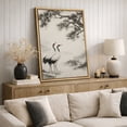 thumbnail image 4 of Framed Canvas Print Chinese Crane Wall Art Elegant Oriental Bird Nature Decorative for Living Room Bedroom - 24"x36" NATURAL, 4 of 8