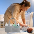 thumbnail image 7 of Nappy Caddy, Portable Diaper Organizer with Dividers, Corduroy Baby Storage Basket for Nursery, Changing Table, and Car, Newborn Essential Gift, 7 of 7