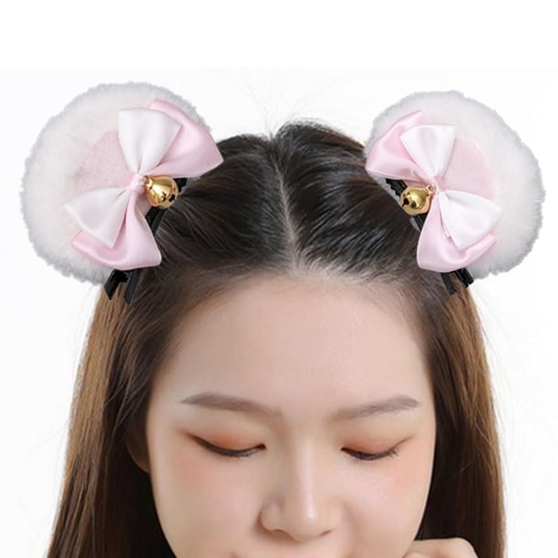 Pinzas para el cabello con orejas de Animales de dibujos animados Salvador Pas rosa 2 Piezas